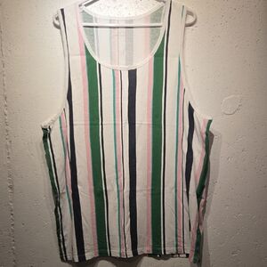 Simons Men's Multicolour Striped Tank Top (XL)